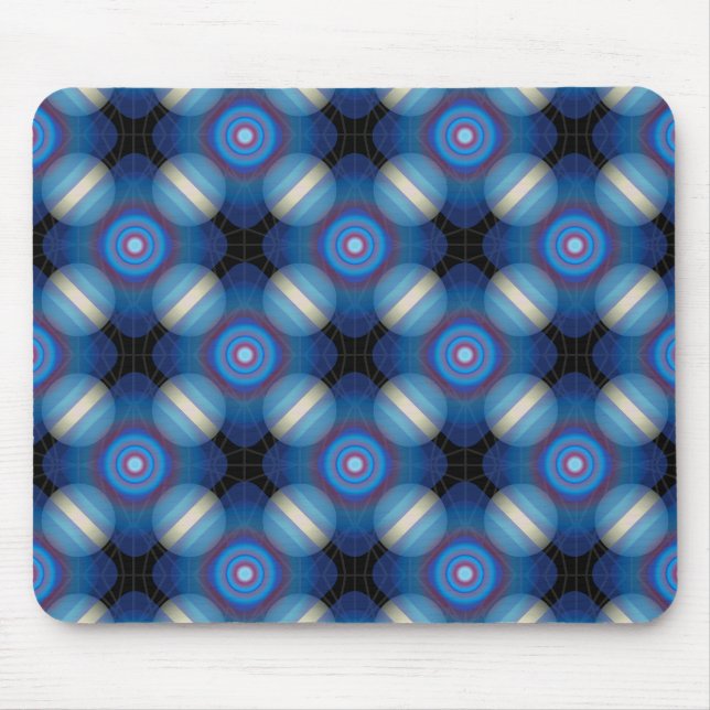 Blue Spacey Geometric Mouse Pad (Front)