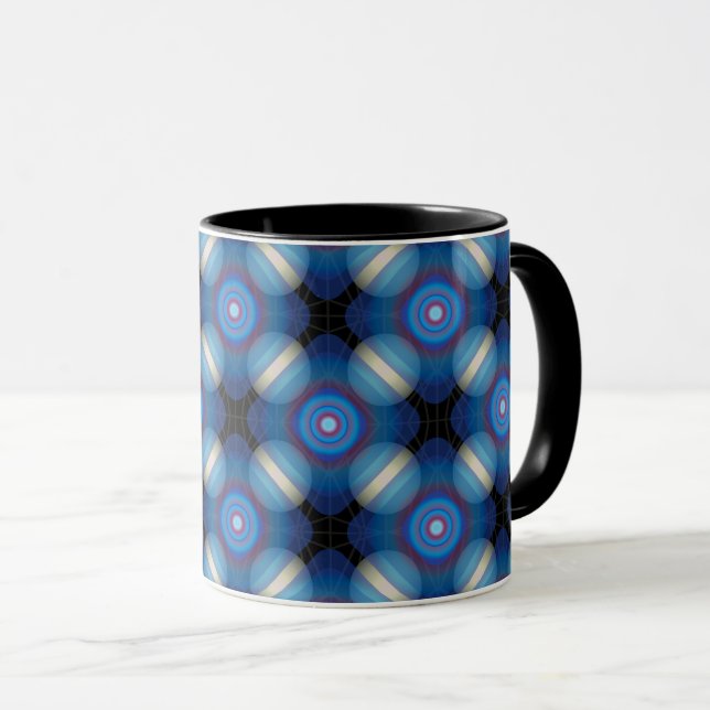 Blue Spacey Geometric Mug (Front Right)