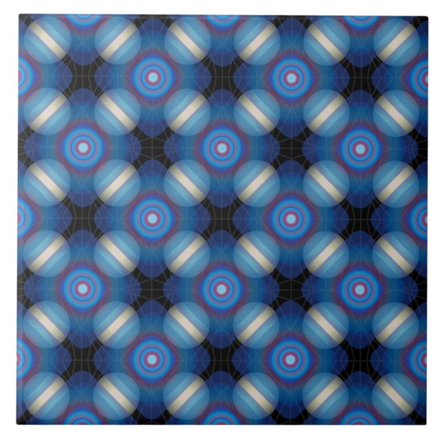 Blue Spacey Geometric Tile (Front)