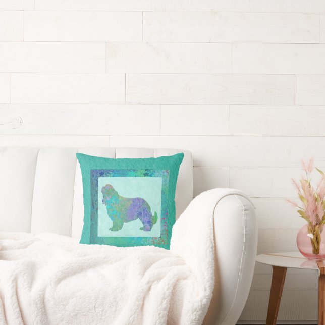 Blue Spaniel Throw Pillow (Couch)