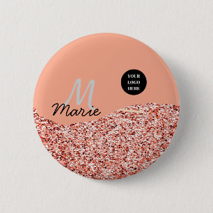 blue sparkle add logo text thank you discount 2 inch round button