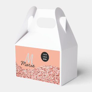 blue sparkle add logo text thank you discount  favor box