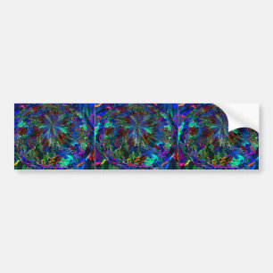 Blue Sparkle Alien Planet Bumper Sticker
