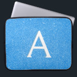 Blue Sparkle and Glitter Monogram Laptop Sleeve<br><div class="desc">Baby Blue Sparkle and Glitter Monogram Laptop Case. This case can be customized to include your initial and first name. If you would like matching items then please contact the designer.</div>