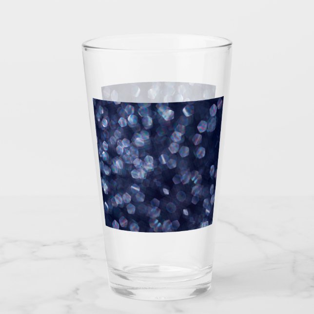 Blue Sparkle Bokeh Lights Glass (Front)
