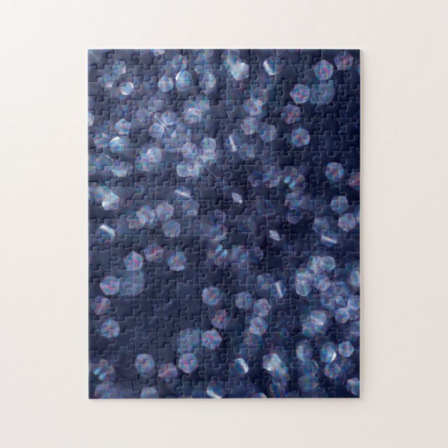 Blue Sparkle Bokeh Lights Jigsaw Puzzle (Vertical)