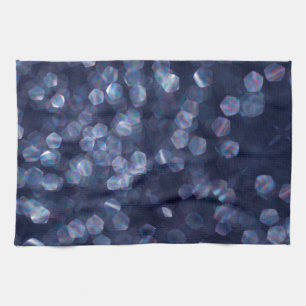 Blue Sparkle Bokeh Lights Kitchen Towel