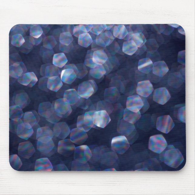Blue Sparkle Bokeh Lights Mouse Pad (Front)