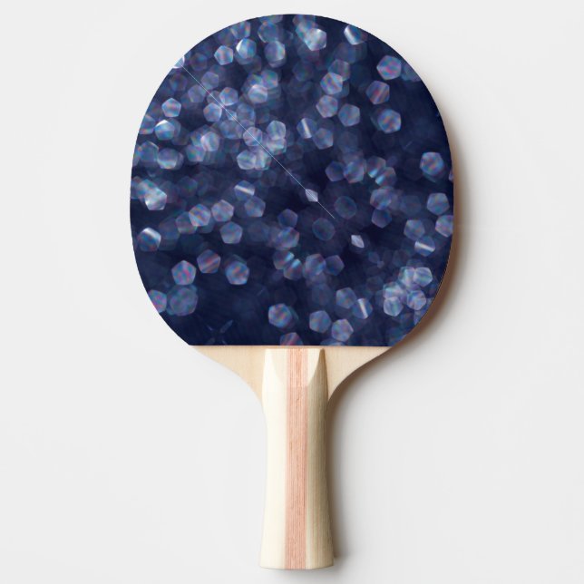 Blue Sparkle Bokeh Lights Ping Pong Paddle (Front)