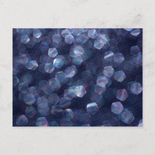 Blue Sparkle Bokeh Lights Postcard