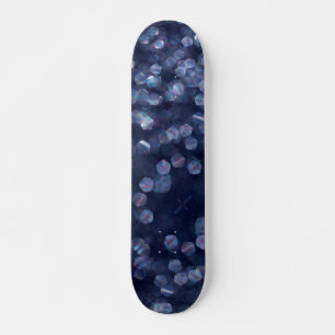 Blue Sparkle Bokeh Lights Skateboard