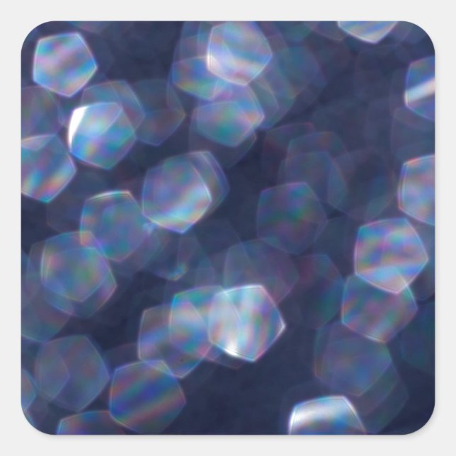 Blue Sparkle Bokeh Lights Square Sticker (Front)