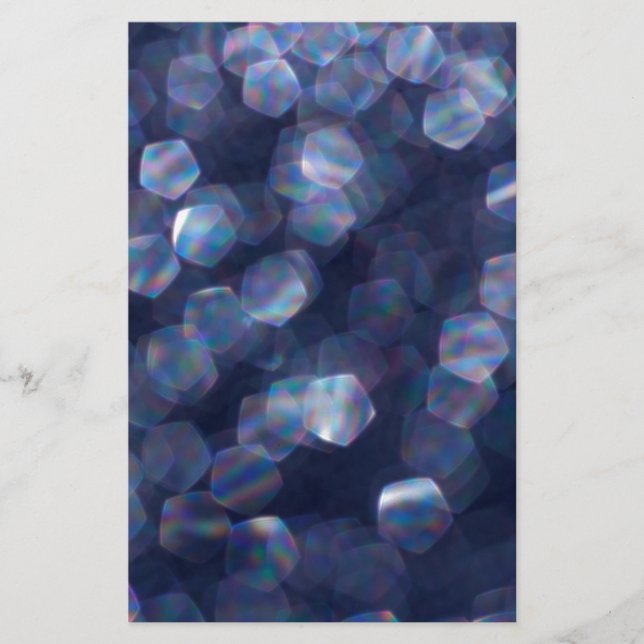 Blue Sparkle Bokeh Lights Stationery (Front)