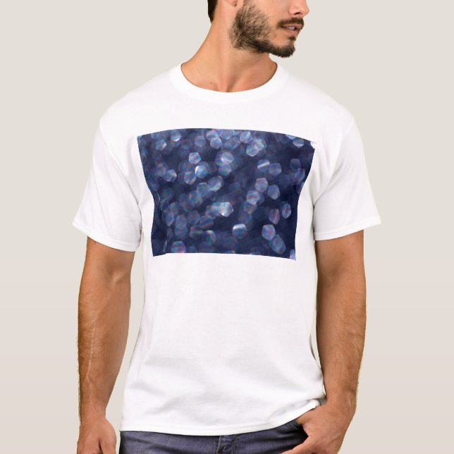 Blue Sparkle Bokeh Lights T-Shirt (Front)