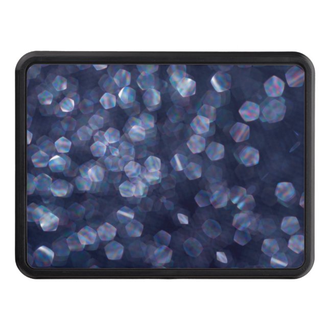 Blue Sparkle Bokeh Lights Trailer Hitch Cover (Front)