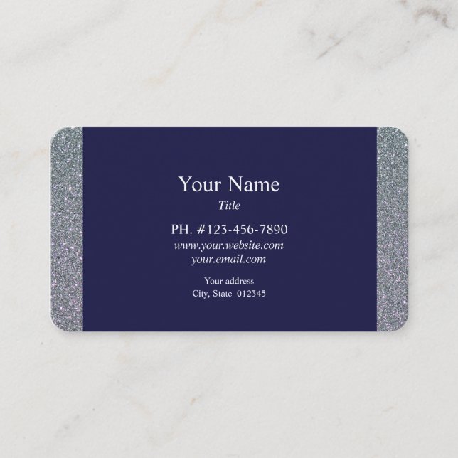 Blue Sparkle Business Cards (Front)