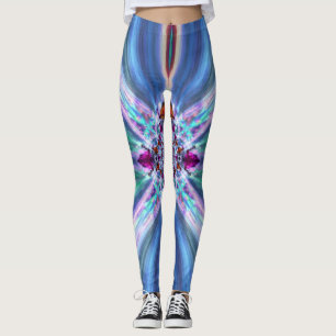 Blue Sparkle Fire Leggings