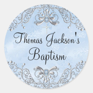 Blue Sparkle Jewel Baptism Sticker