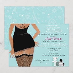 Blue Sparkle Lingerie Bridal Shower Invitation