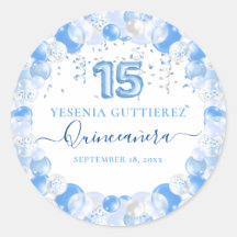 Blue Sparkle Quinceañera Balloon