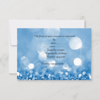 Blue Sparkle response card elegant semi gloss
