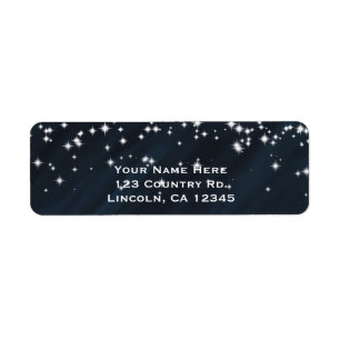 Blue & Sparkle Stars Elegant Glamor Invitation