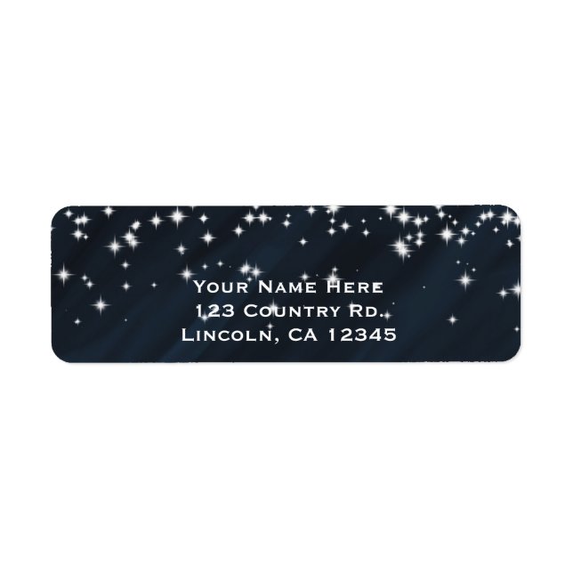 Blue & Sparkle Stars Elegant Glamor Invitation (Devant)