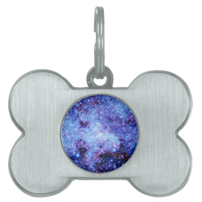Blue Sparkle Stars Pet Tag (Front)