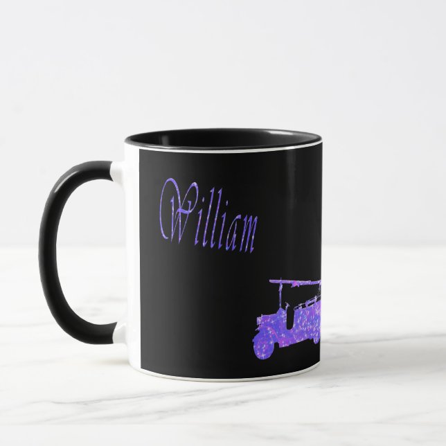 Blue Sparkle William, Name, Logo,  Mug (Left)