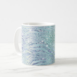 Blue Sparkle Zebra Print Coffee Mug