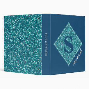 Blue Sparkles Monogram Binder