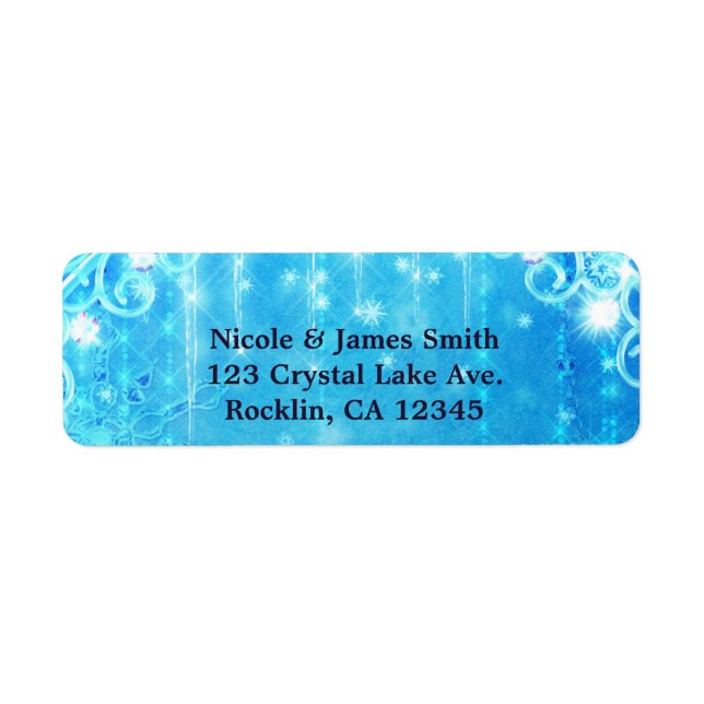 Blue Sparkling Frozen Winter Wonderland Snowflakes (Front)