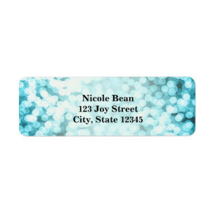 Blue Sparkling Lights Glamour Address Labels