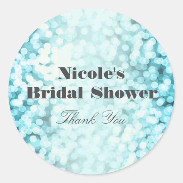 Blue Sparkling Lights Glamour Glam Party Stickers (Front)