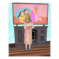 Blue Sparkly Shoes | Little Girl Watching Tv