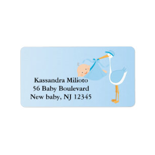 Blue Special Delivery Stork Address Label