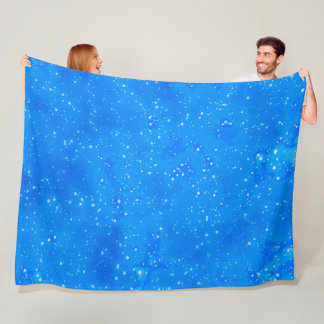 Blue Speckle Watercolor Paints  Fleece Blanket