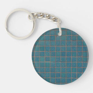 blue speckled tiles keychain