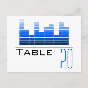 Blue Spectrum Analyzer Table Number Postcard