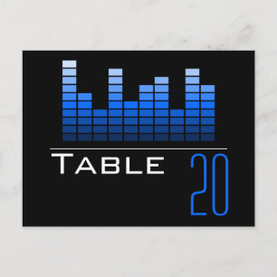 Blue Spectrum Analyzer Table Number Postcard
