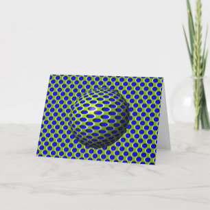 Blue Sphere Ball Optical Illusion Card