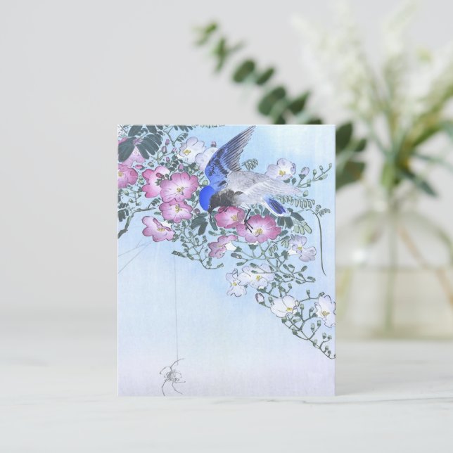 Blue Spider Bird Flower Print | Spider Lovers (Standing Front)
