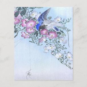 Blue Spider Bird Flower Print Spider Lovers Flyer