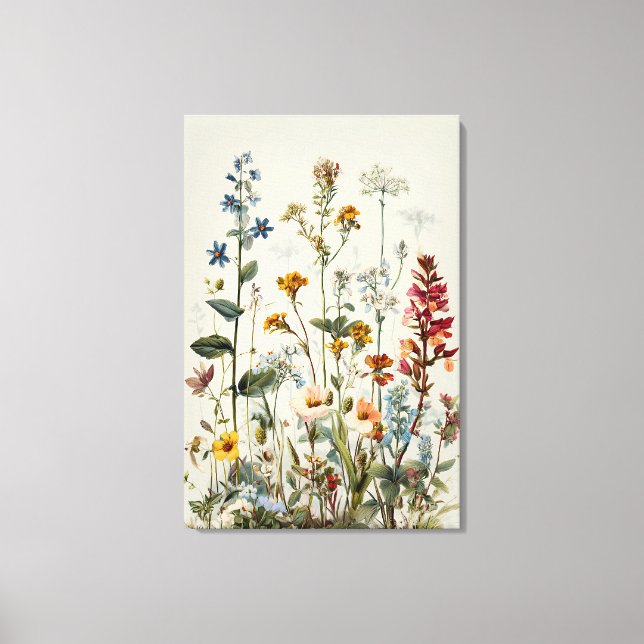 Blue Spike Wildflower Bouquet Canvas Print (Front)
