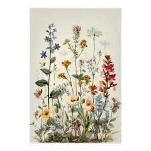 Blue Spike Wildflower Bouquet Photo Print