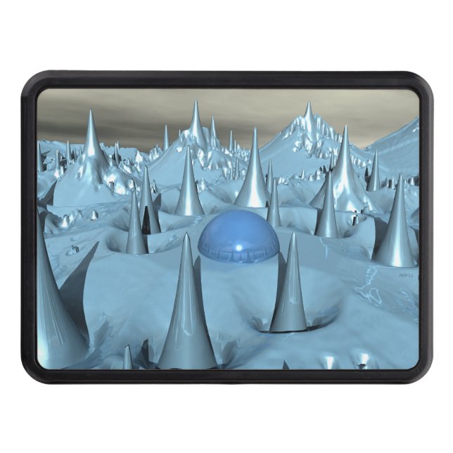 Blue Spikes Alien Terrain Trailer Hitch Cover (Front)