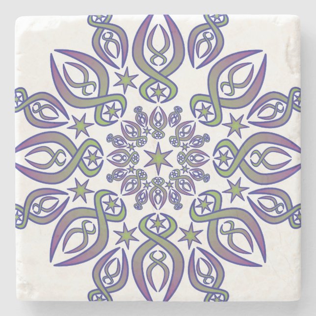 Blue Spikes Stone Coaster (Front)