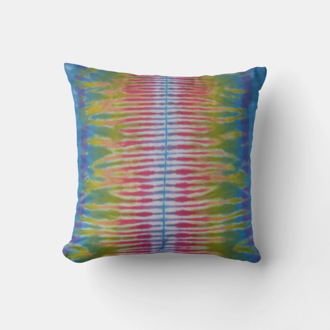 Blue Spine Tie Dye American MoJo Pillow (Front)
