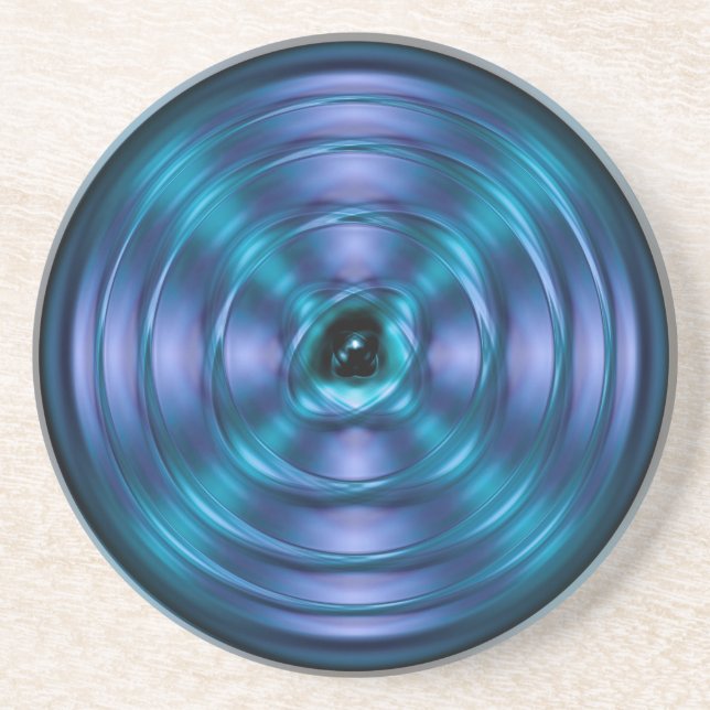 Blue spinning atom coaster (Front)
