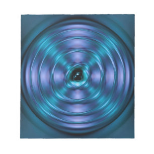 Blue spinning atom notepad